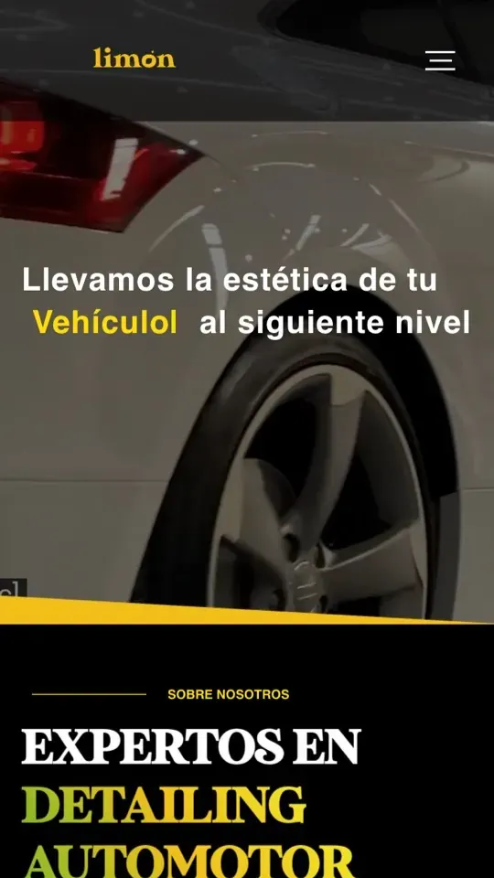 Sitio web de estética vehicular en La Plata, Limón Detail, vista celular
